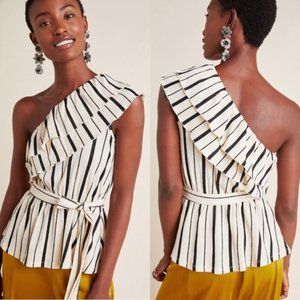 Anthropologie | NWT Rita Ruffled One-Shoulder Top
